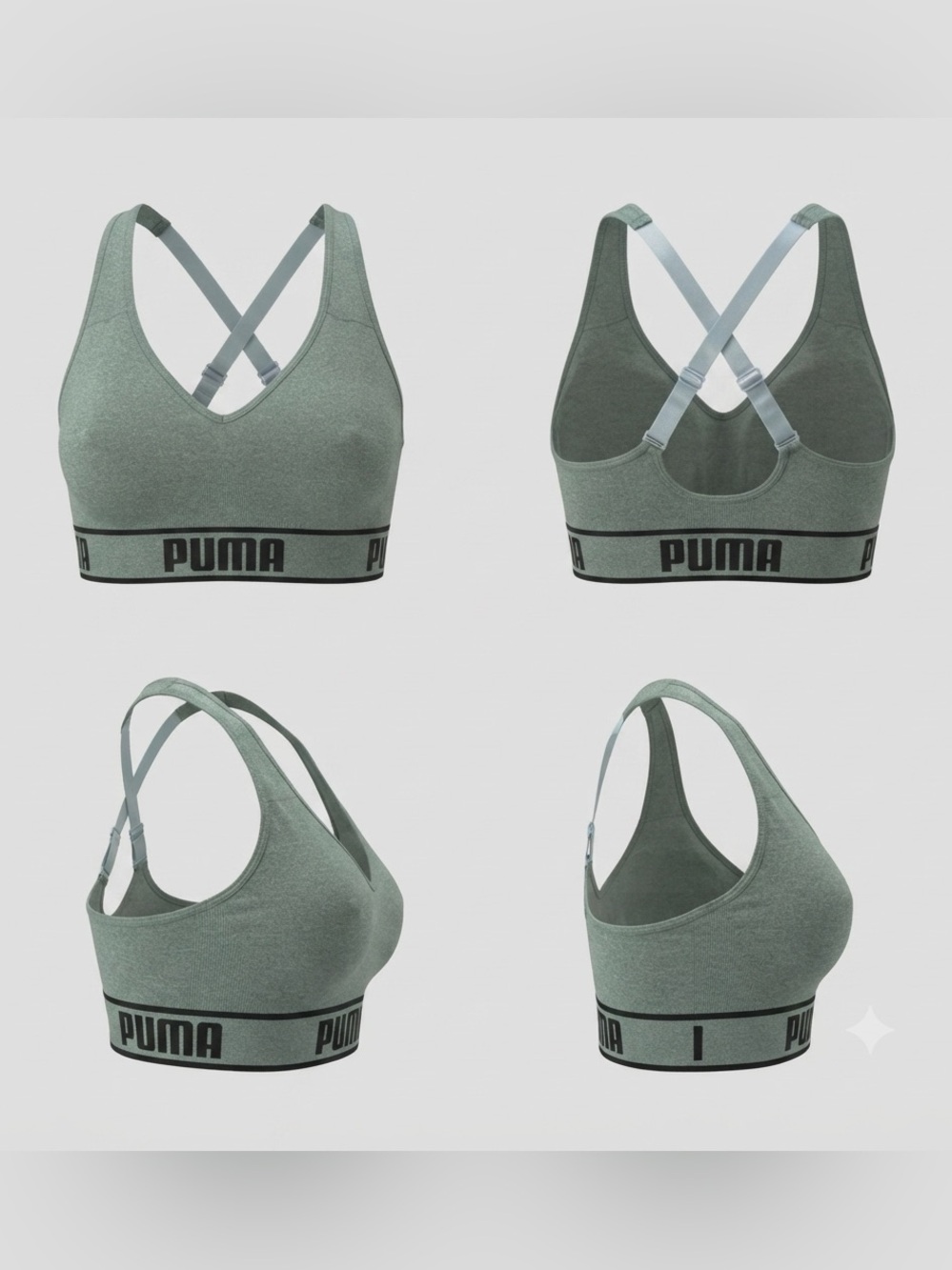 PUMA Women's Grey Seamless Sports Bra Size M